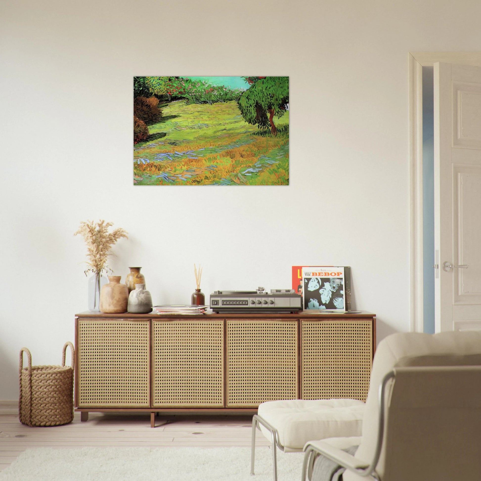 Sunny Lawn in a Public Park - Vincent van Gogh Brushed Aluminum Print - 70x100 cm / 28x40 inches | Vincent van Gogh Aluminum Print | Vincent van Gogh Prints