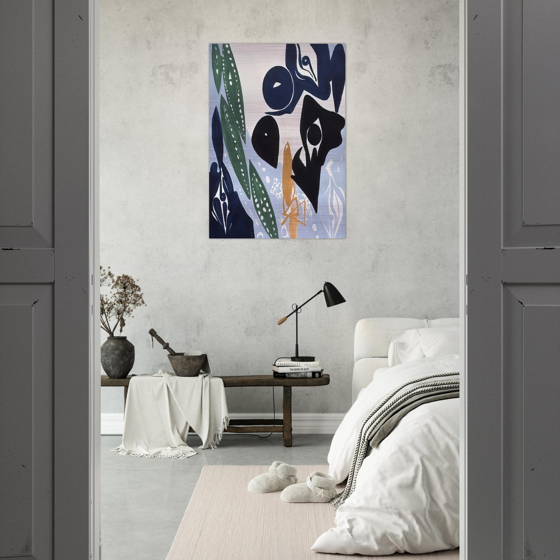 Hellblau im Licht - 1965 - Ernst Wilhelm Nay Brushed Aluminum Print - 70x100 cm / 28x40 inches | Ernst Wilhelm Nay Aluminum Print | Ernst Wilhelm Nay Prints