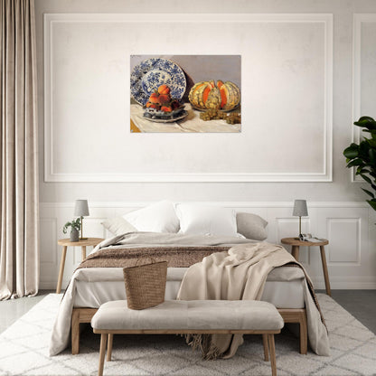 Still Life with Melon - claude monet Acrylic Print - 70x100 cm / 28x40″ inches