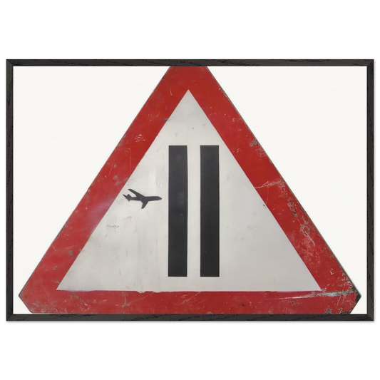 WARNING SIGN 2006 - Banksy Framed Art Print – Black Wooden Frame - Default Title - -Framed Art Print