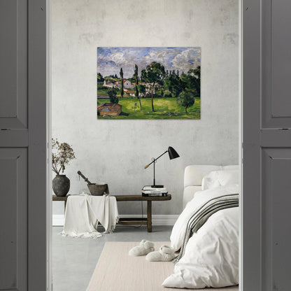 Landscape with Waterline - Paul Cézanne Brushed Aluminum Print - 70x100 cm / 28x40 inches | Paul Cézanne Aluminum Print | Paul Cézanne Prints