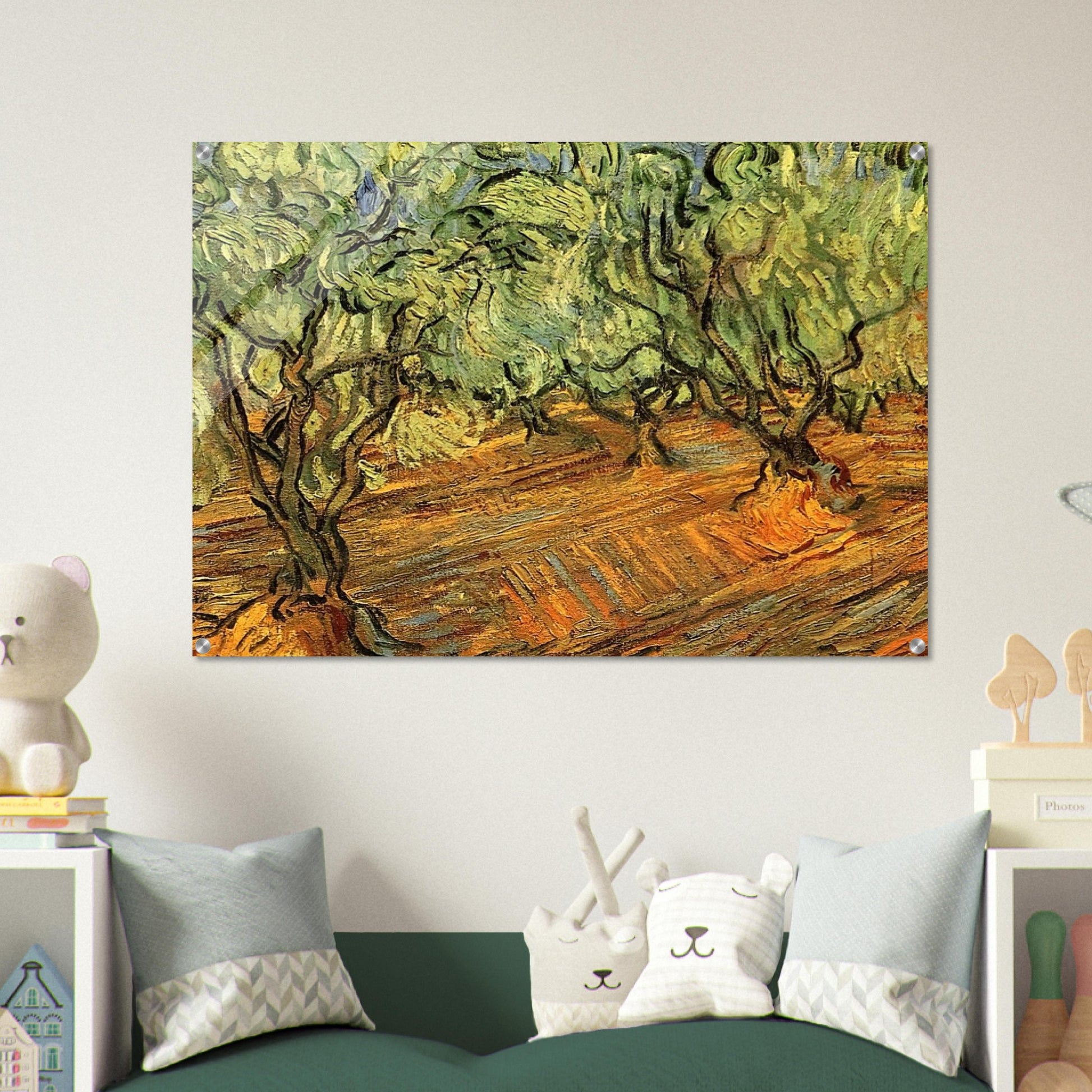 Olive Grove - Bright Blue Sky - Vincent van Gogh Acrylic Print - 70x100 cm / 28x40″ inches