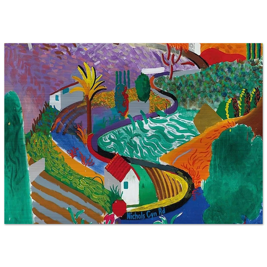 David Hockney - David Hockney Brushed Aluminum Print - 70x100 cm / 28x40 inches | David Hockney Aluminum Print | David Hockney Prints