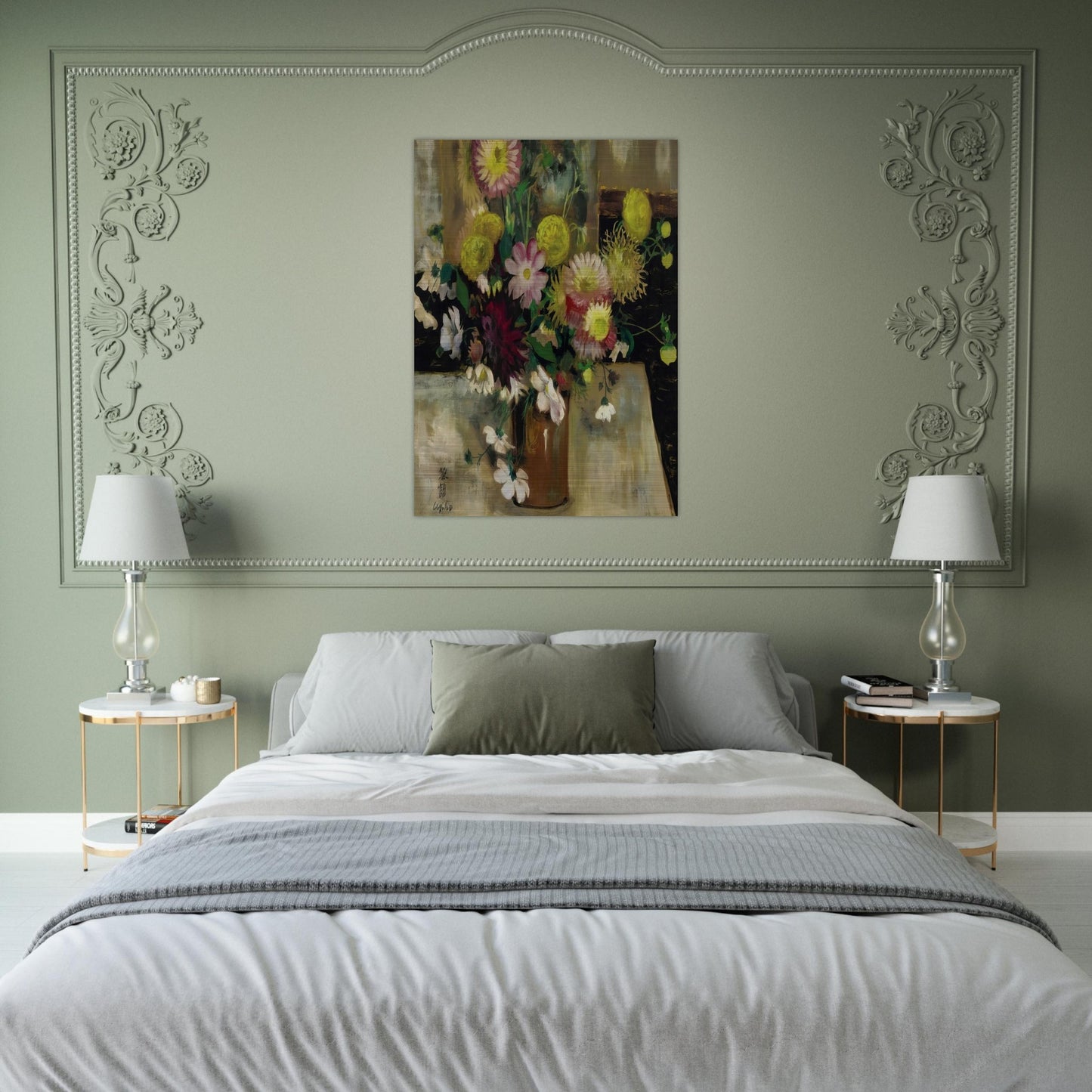 Anemones and Dahlias - Post-Impressionism - Le Pho Brushed Aluminum Print - 70x100 cm / 28x40 inches | Le Pho Aluminum Print | Le Pho Prints