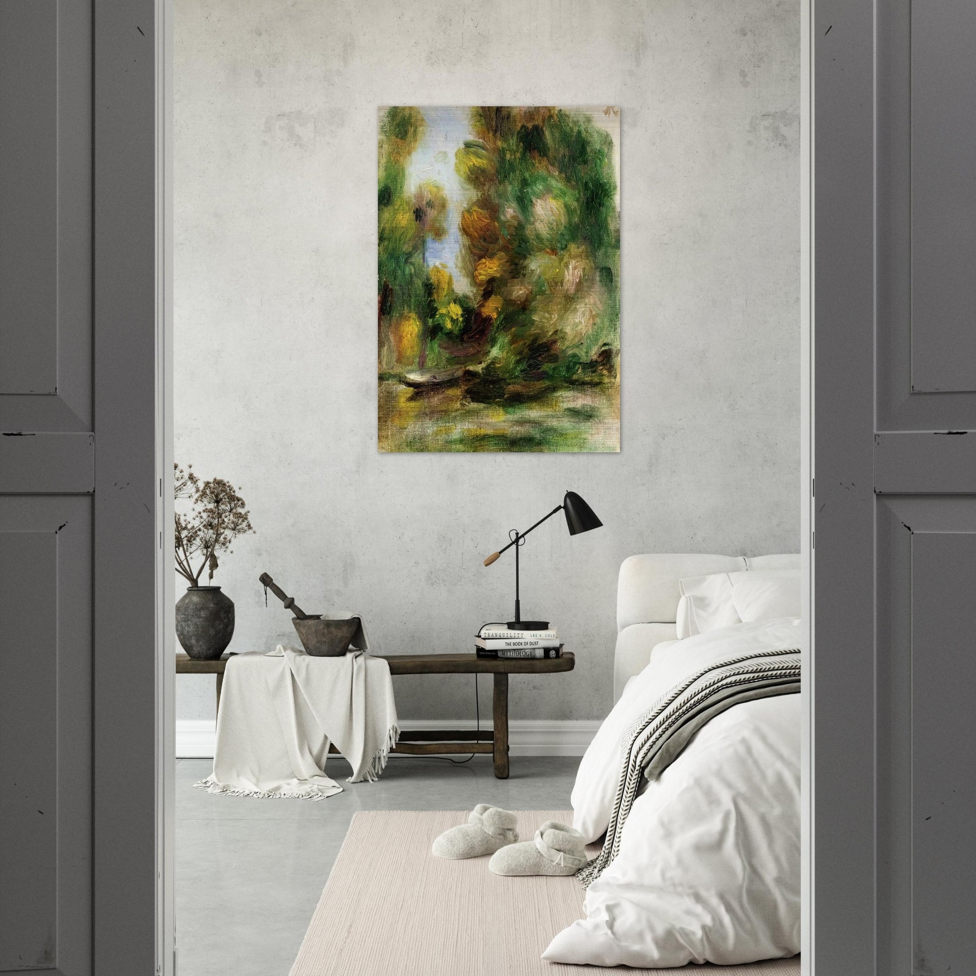 Banks of the River - Pierre-Auguste Renoir Brushed Aluminum Print - 70x100 cm / 28x40 inches | Pierre-Auguste Renoir Aluminum Print | Pierre-Auguste Renoir Prints