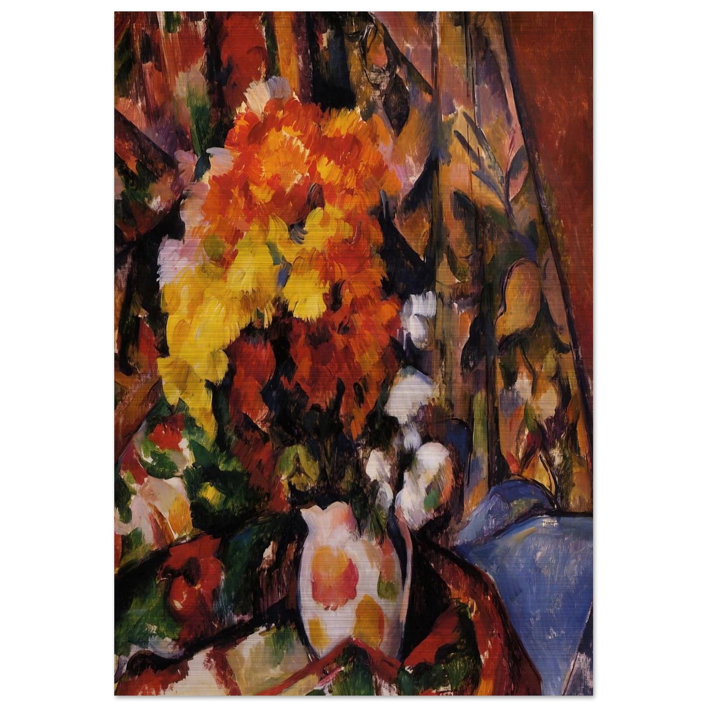 Chrysanthemums - Paul Cézanne Brushed Aluminum Print - 70x100 cm / 28x40 inches | Paul Cézanne Aluminum Print | Paul Cézanne Prints