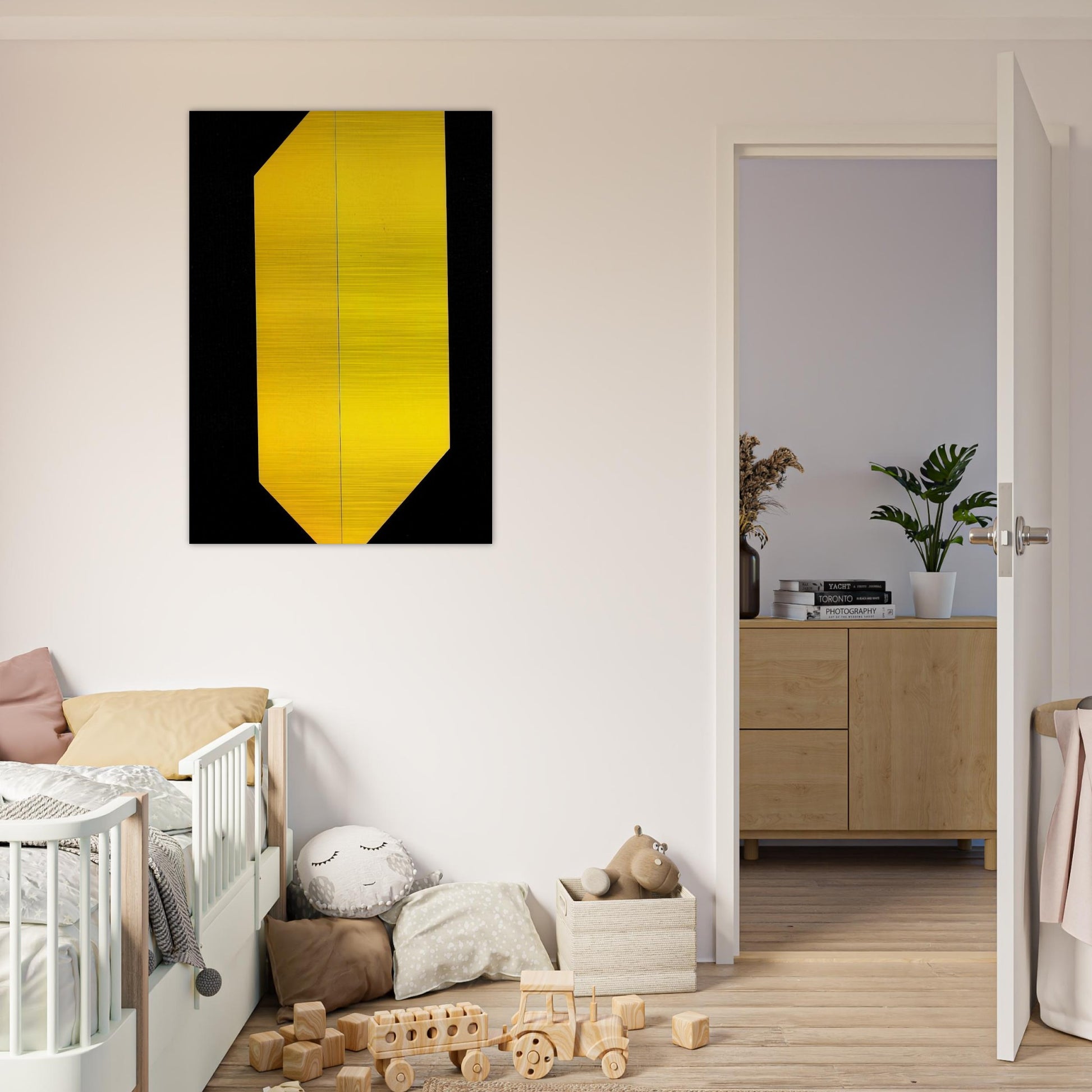 Black and Yellow - 2009 - Carmen Herrera Brushed Aluminum Print - 70x100 cm / 28x40 inches | Carmen Herrera Aluminum Print | Carmen Herrera Prints