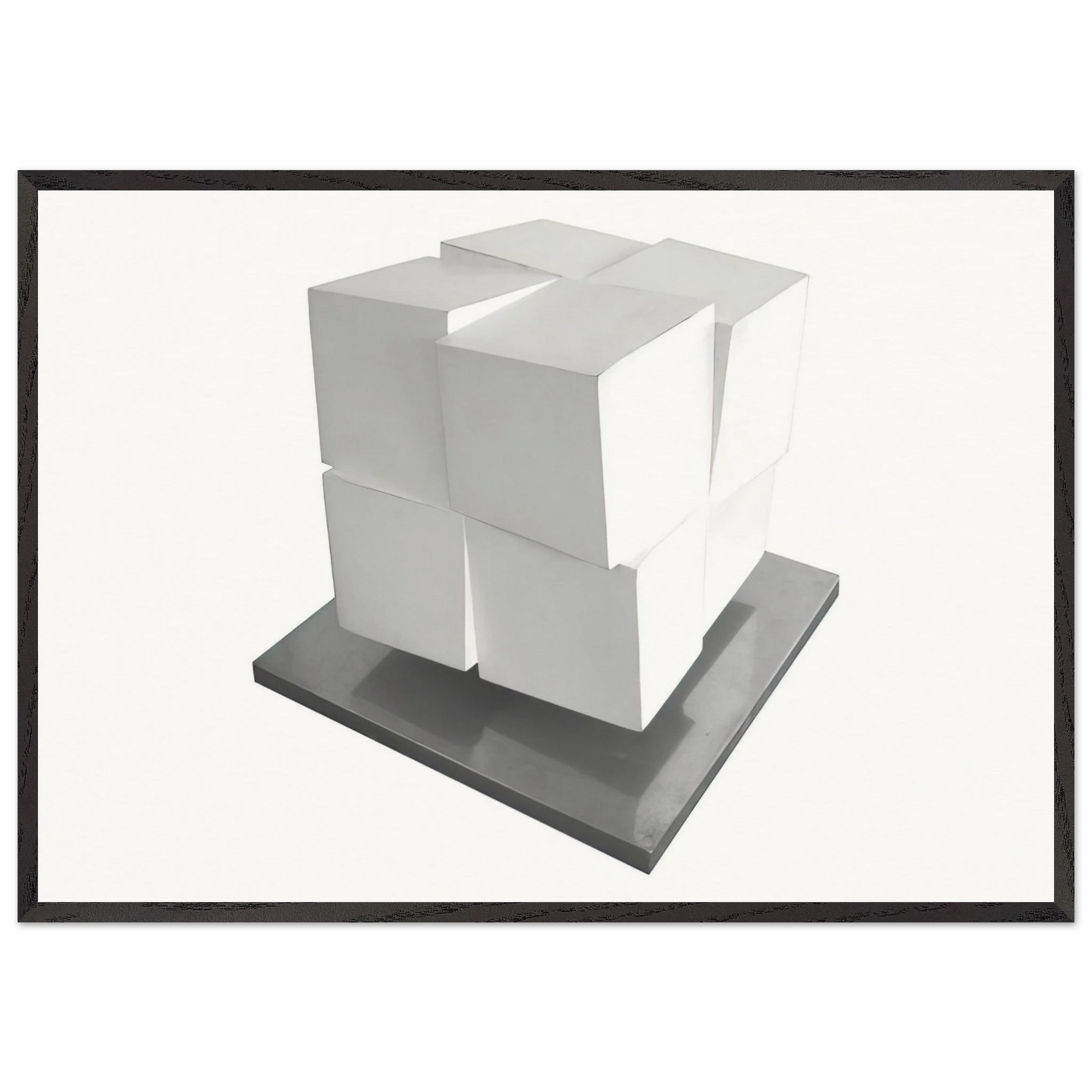 Split Cube - 1962 - Jeremy Moon Framed Art Print – Black Wooden Frame - Default Title - -Framed Art Print