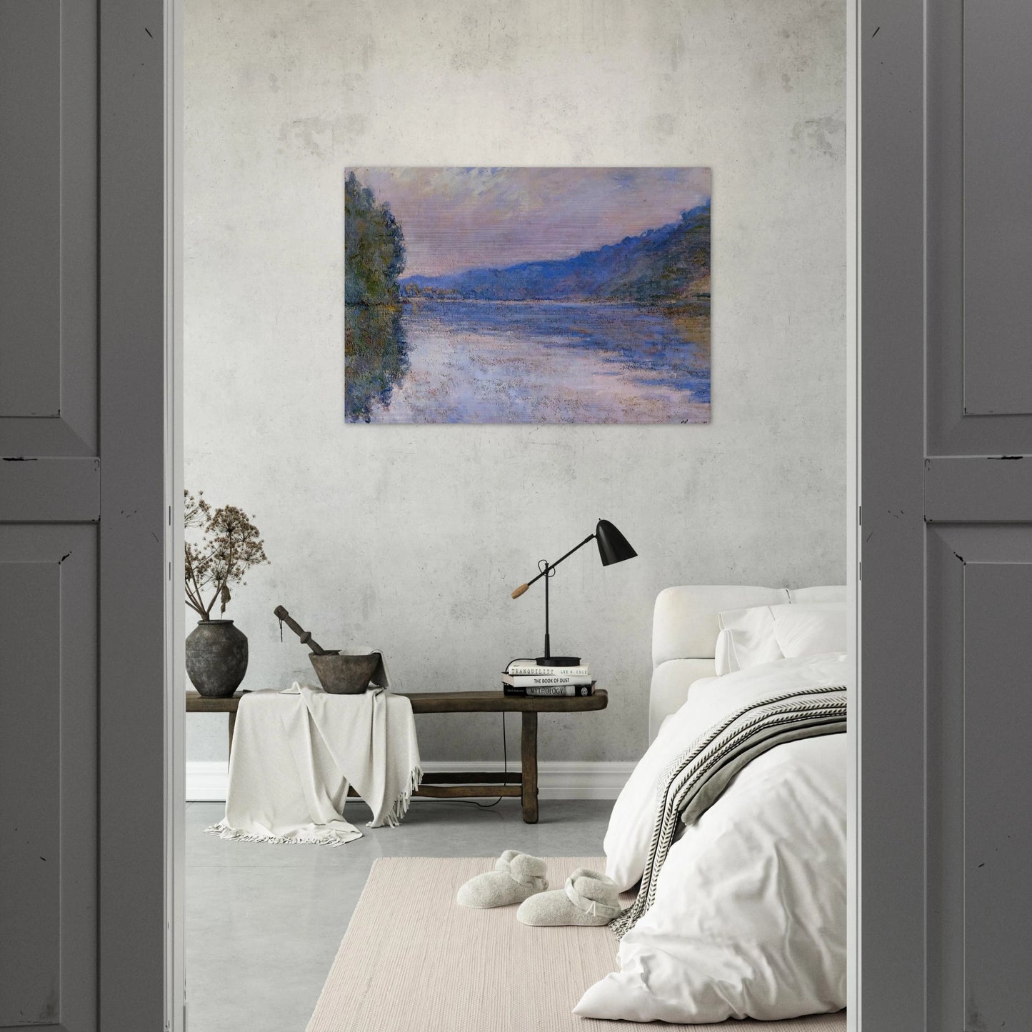 The Seine at Port-Villez - claude monet Brushed Aluminum Print - 70x100 cm / 28x40 inches | claude monet Aluminum Print | claude monet Prints