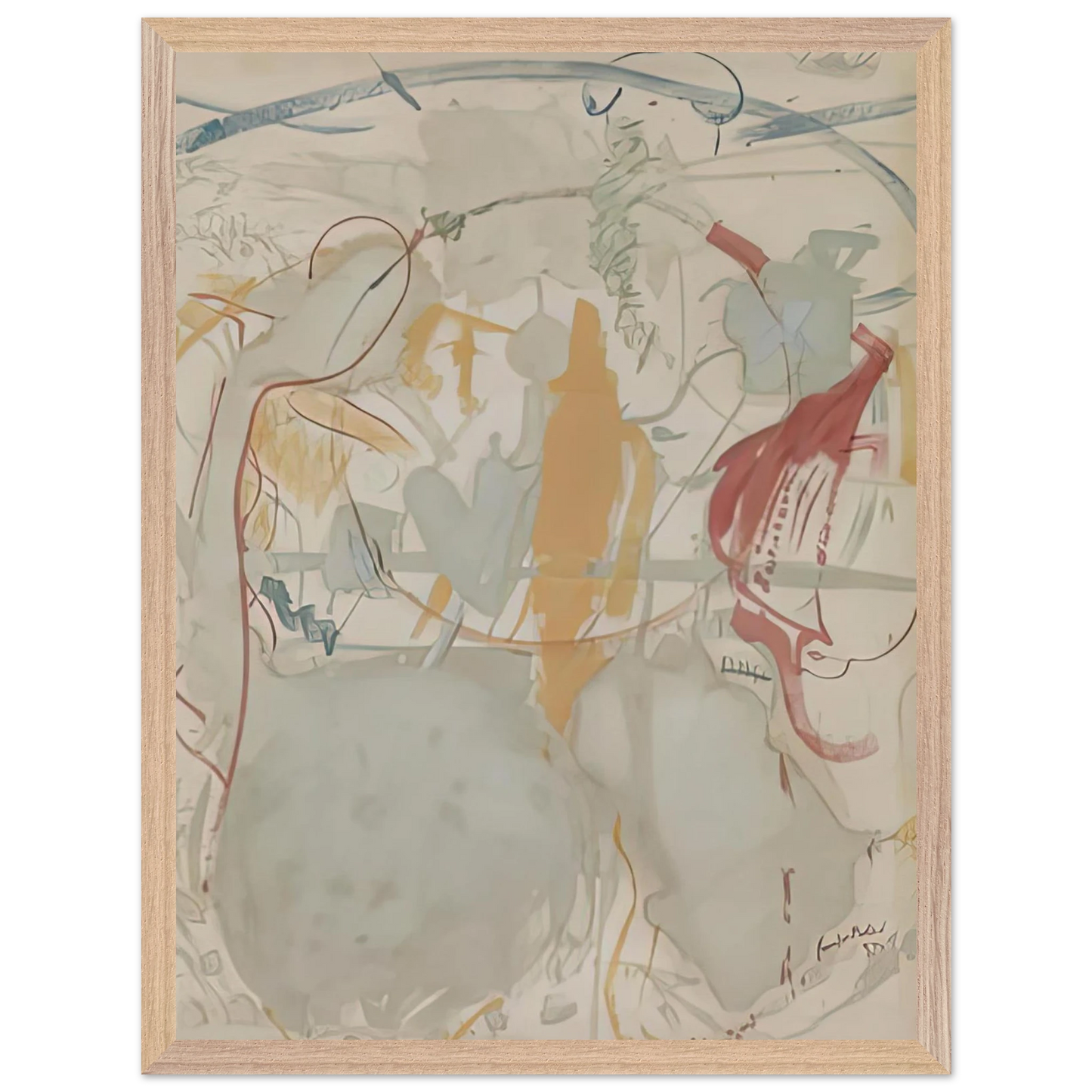 Helen Frankenthaler - Seven Types of Ambiguity, 1957- Wall Art - 30x40 cm / 12x16 inches - Premium Wooden Framed Poster With Fine Art Paper - White frame
