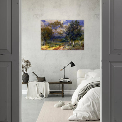 Sunny Landscape - Pierre-Auguste Renoir Brushed Aluminum Print - 70x100 cm / 28x40 inches | Pierre-Auguste Renoir Aluminum Print | Pierre-Auguste Renoir Prints