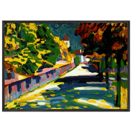 AUTUMN IN BAVARIA 1908 - Wassily Kandinsky 70x100 cm / 28x40 inches Framed Art Print – Black Wooden Frame