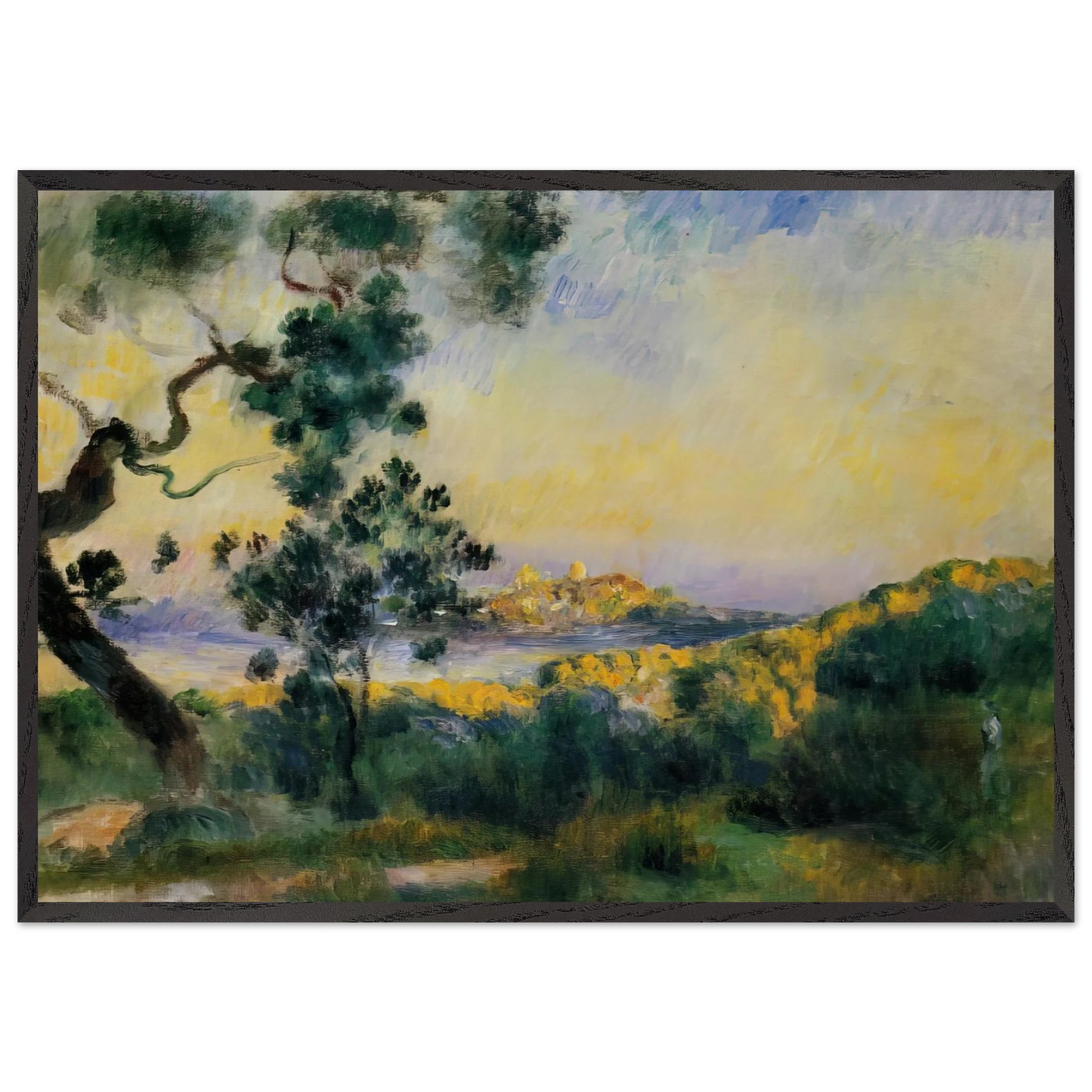 View of Antibes - Pierre-Auguste Renoir Framed Art Print – Black Wooden Frame - Default Title - -Framed Art Print