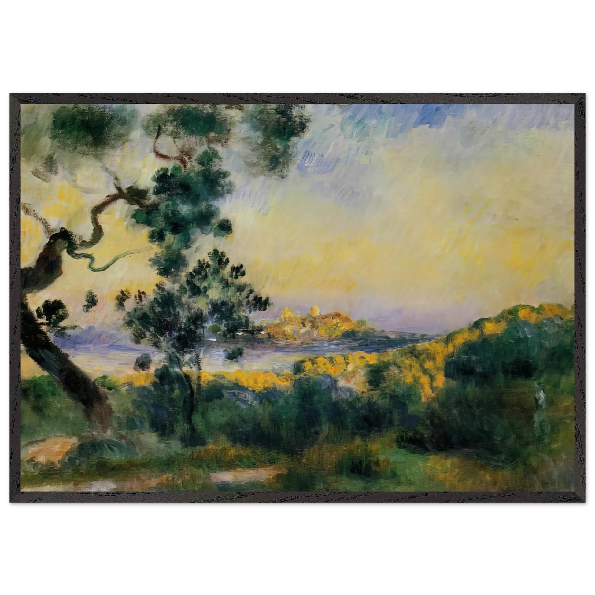 View of Antibes - Pierre-Auguste Renoir Framed Art Print – Black Wooden Frame - Default Title - -Framed Art Print