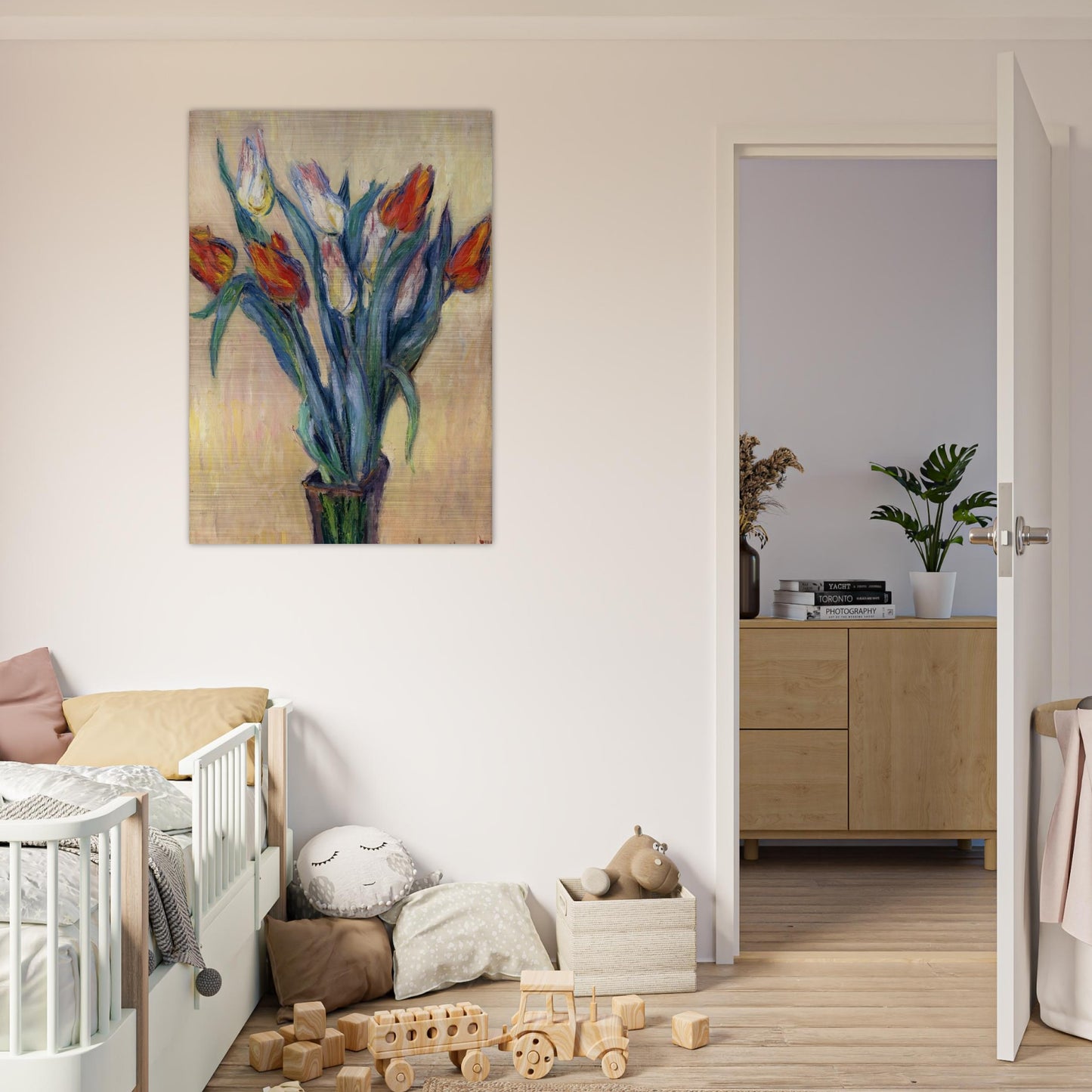 Vase of Tulips - claude monet Brushed Aluminum Print - 70x100 cm / 28x40 inches | claude monet Aluminum Print | claude monet Prints