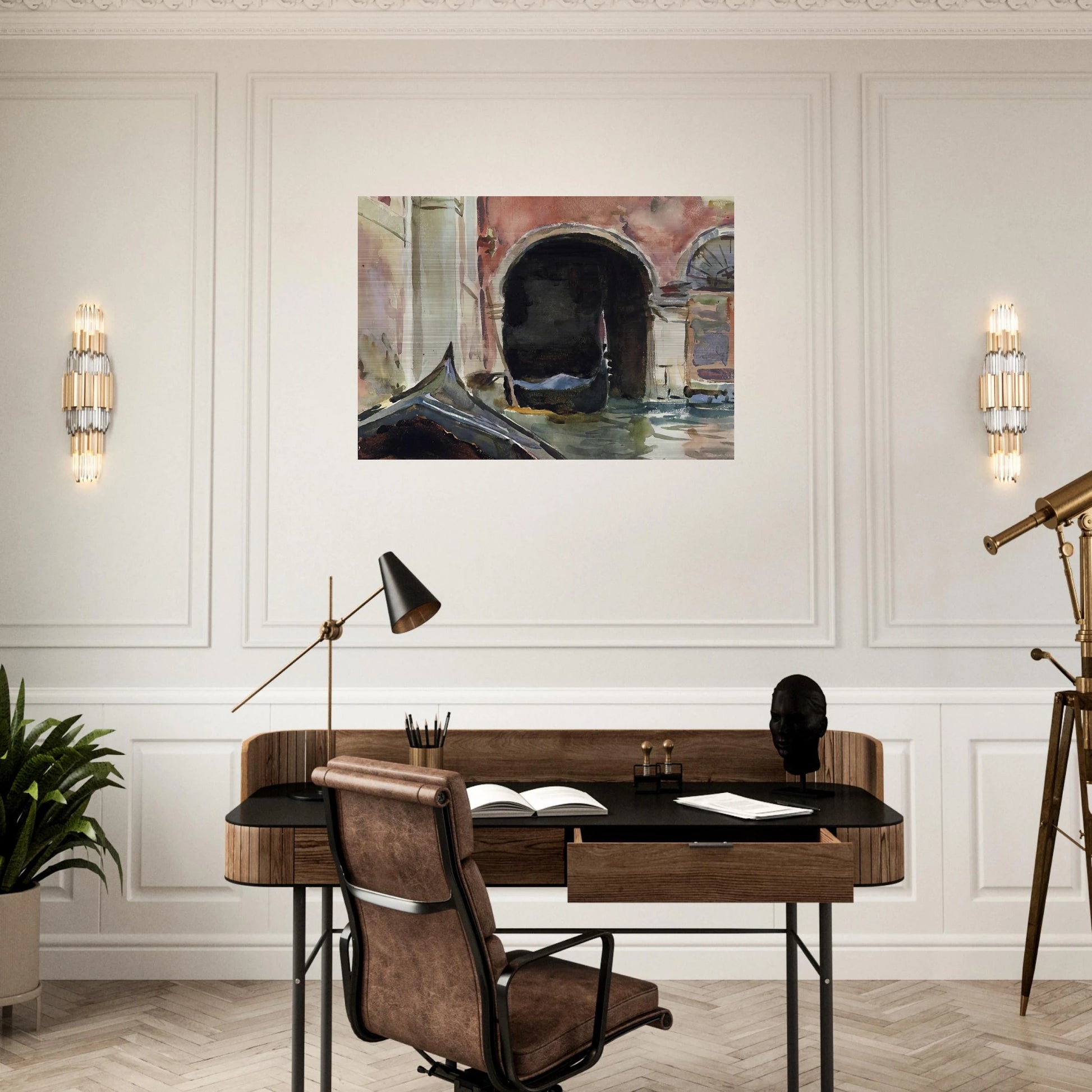 Venetian Canal - John Singer Sargent Brushed Aluminum Print - 70x100 cm / 28x40 inches | John Singer Sargent Aluminum Print | John Singer Sargent Prints