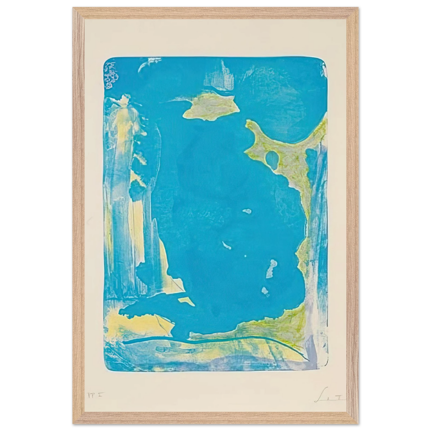 Helen Frankenthaler - Reflections IV - 1995 Wall art - A2 (42 x 59.4  cm) - Premium Wooden Framed Poster With Fine Art Paper - Wood frame