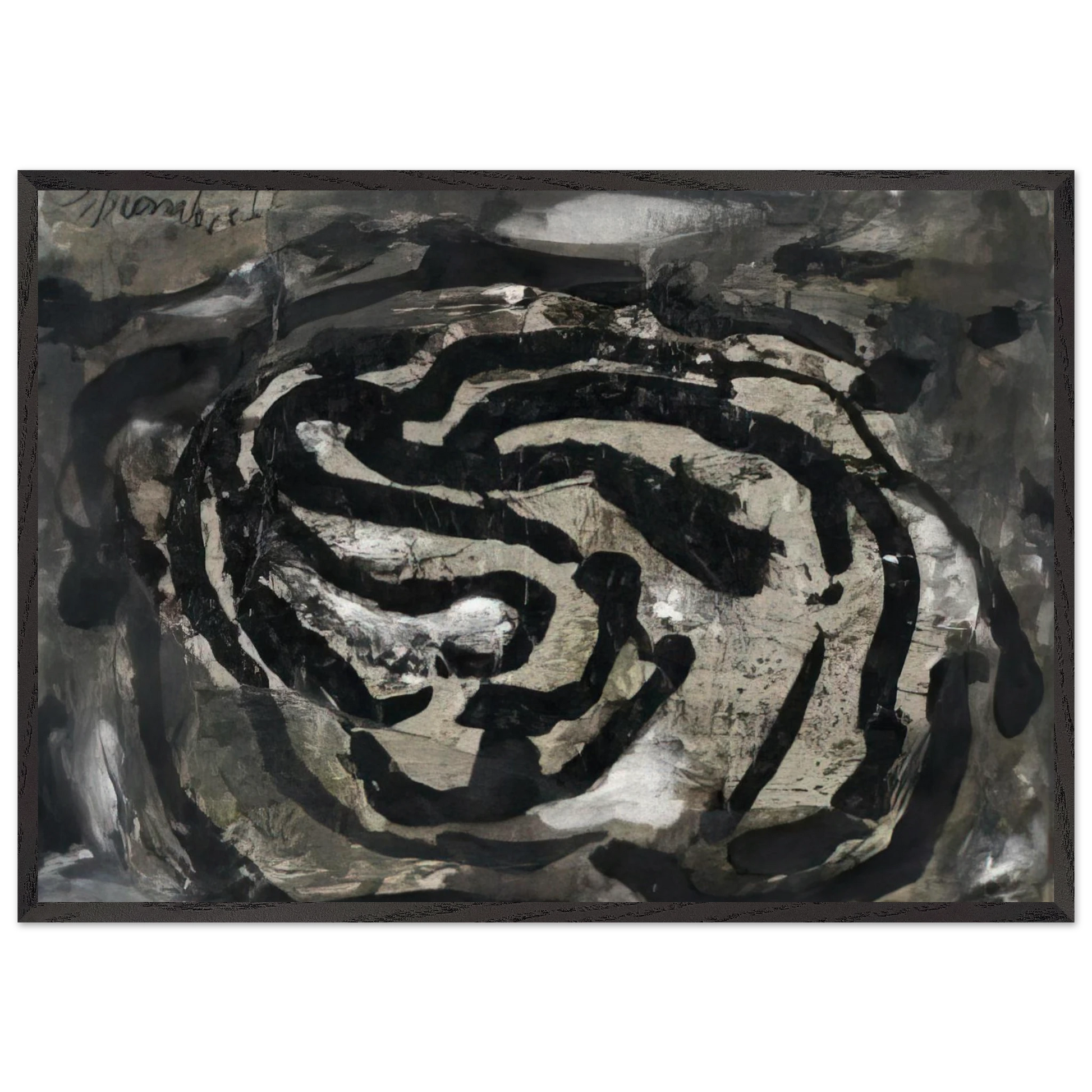 Untitled EL X - 1966 - Emil Schumacher Framed Art Print – Black Wooden Frame - Default Title - -Framed Art Print