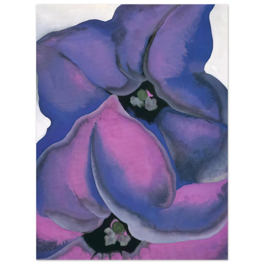 Georgia O'Keeffe - Purple Petunias Fine Art Poster - 13x18 cm / 5x7 inches