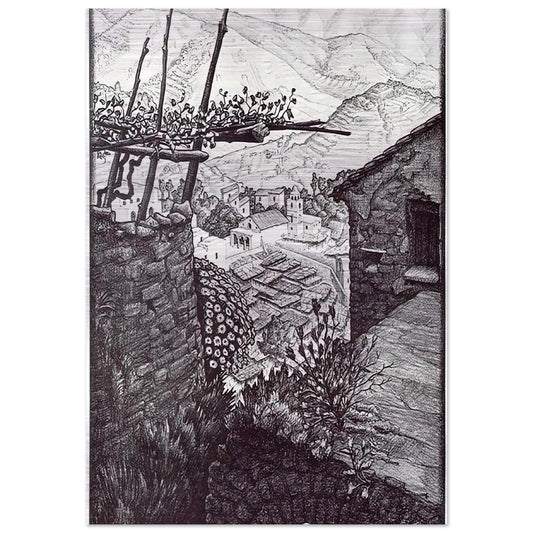 THE HAMLET OF TURELLO SOUTHERN ITALY - MC Escher Brushed Aluminum Print - 70x100 cm / 28x40 inches | MC Escher Aluminum Print | MC Escher Prints