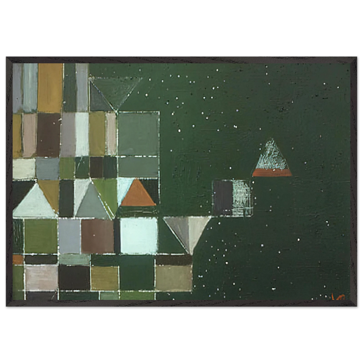 SQUARE MOTIF GREEN LILAC 1948 - Victor Pasmore 70x100 cm / 28x40 inches Framed Art Print – Black Wooden Frame