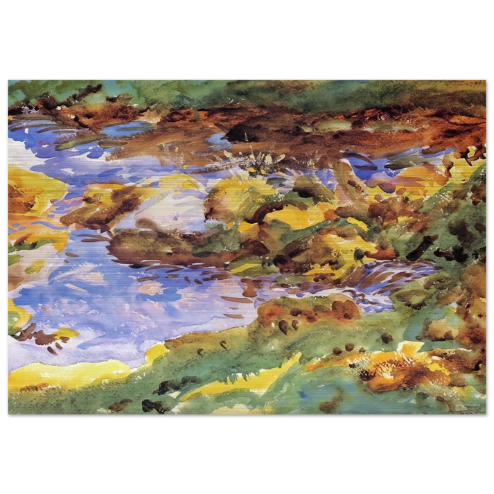 The Alps Val D'Aosta, Purtud - John Singer Sargent Brushed Aluminum Print - 70x100 cm / 28x40 inches | John Singer Sargent Aluminum Print | John Singer Sargent Prints