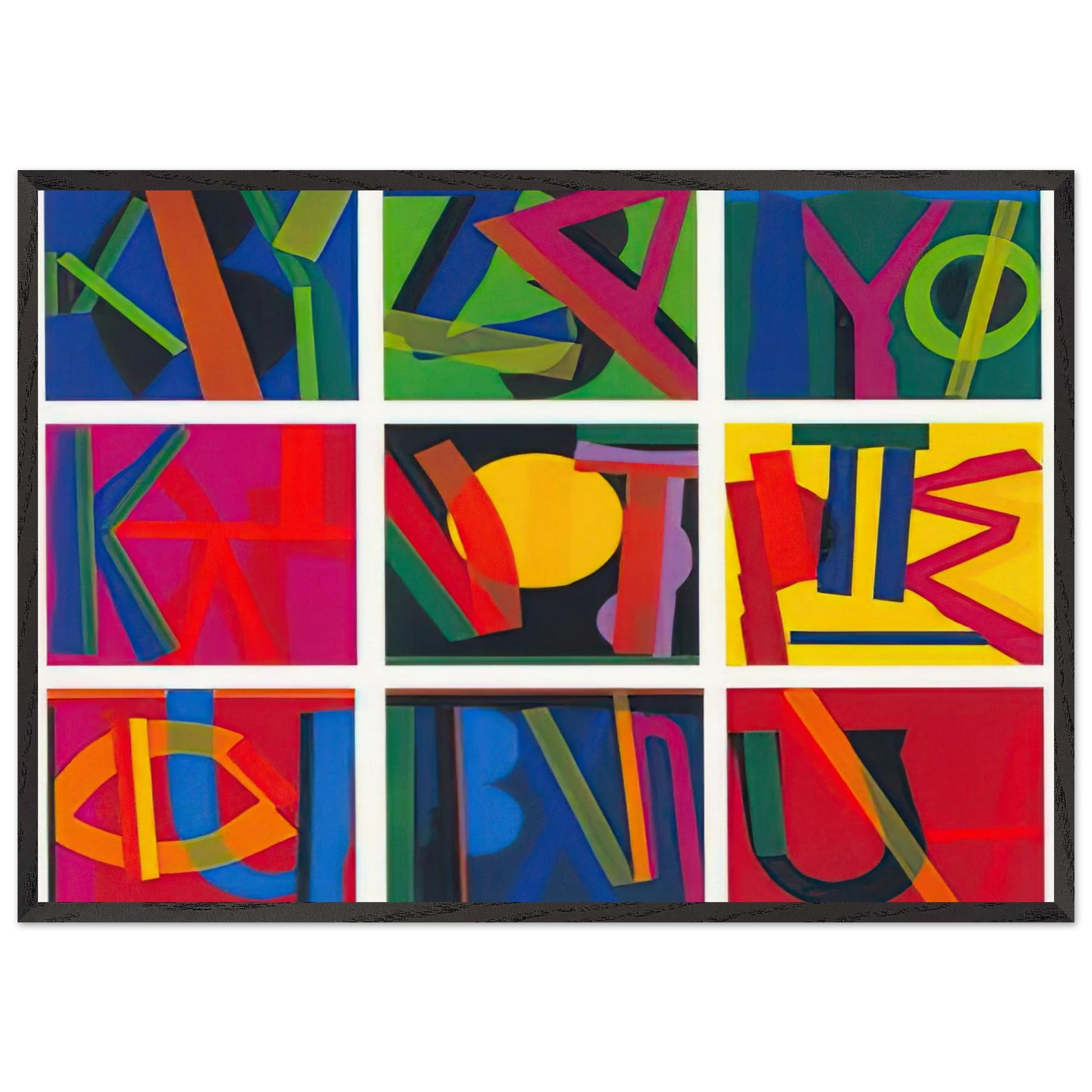 Untitled - Lettrism - Joao Vieira Framed Art Print – Black Wooden Frame - Default Title - -Framed Art Print