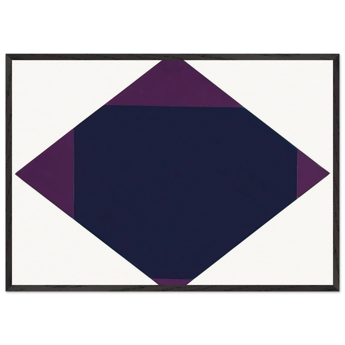 Blau-violettes horizontal-vertikal-quadrat - 1968 - Max Bill Framed Art Print – Black Wooden Frame - Default Title - -Framed Art Print