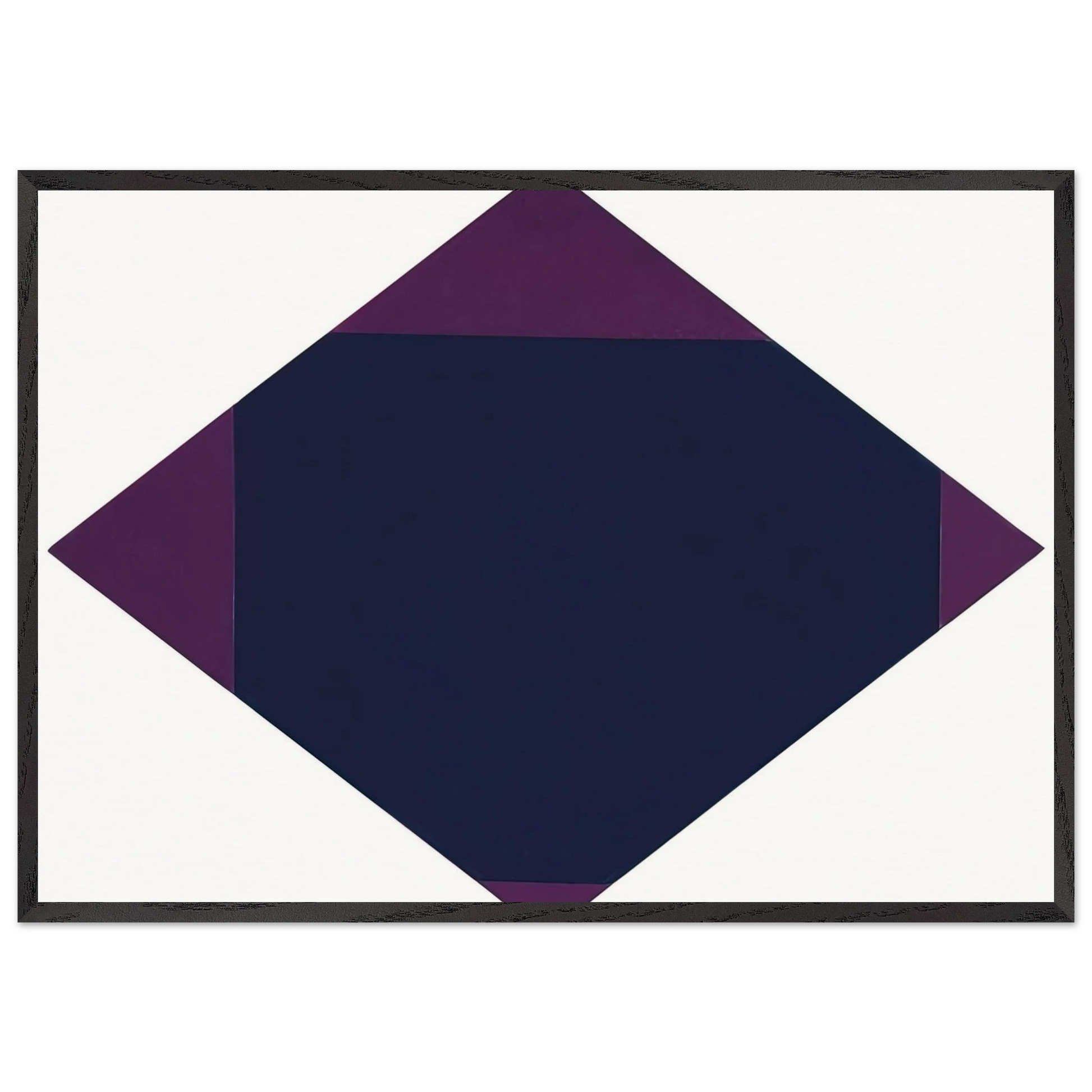 Blau-violettes horizontal-vertikal-quadrat - 1968 - Max Bill Framed Art Print – Black Wooden Frame - Default Title - -Framed Art Print