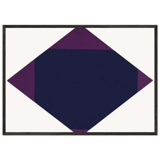 Blau-violettes horizontal-vertikal-quadrat - 1968 - Max Bill Framed Art Print – Black Wooden Frame - Default Title - -Framed Art Print