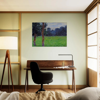 Two Trees in a Meadow - claude monet Brushed Aluminum Print - 70x100 cm / 28x40 inches | claude monet Aluminum Print | claude monet Prints