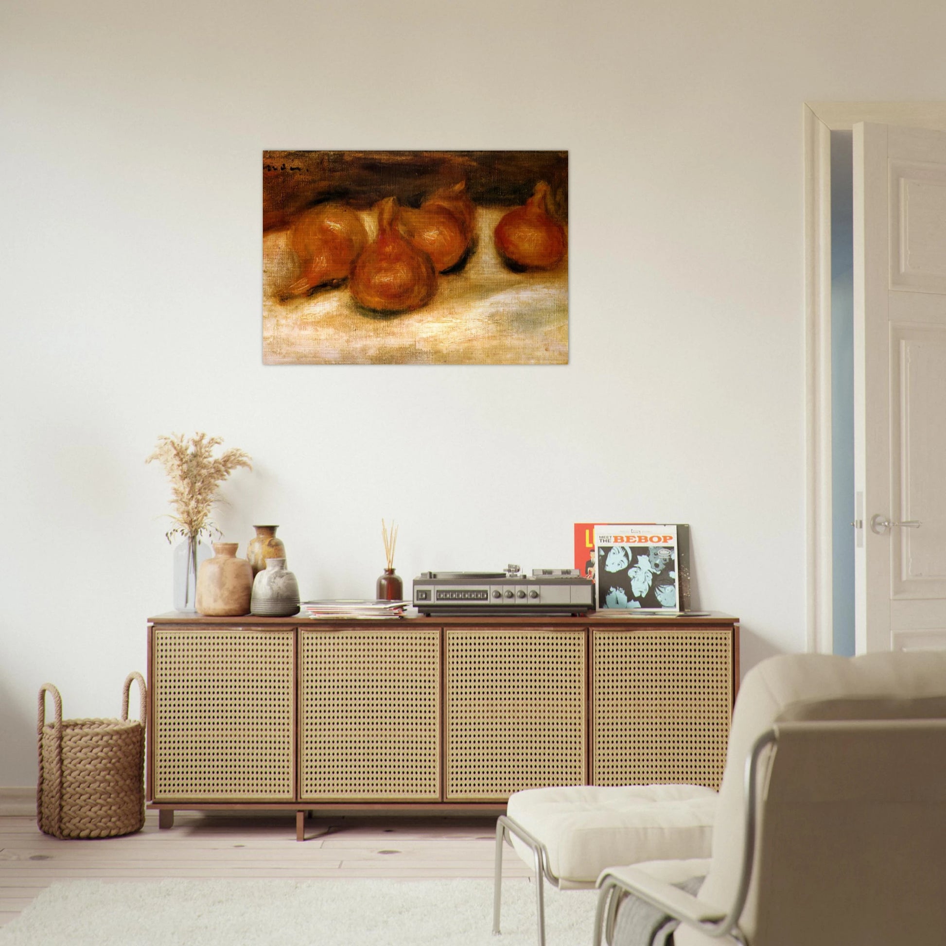 Still Life with Onions - Pierre-Auguste Renoir Brushed Aluminum Print - 70x100 cm / 28x40 inches | Pierre-Auguste Renoir Aluminum Print | Pierre-Auguste Renoir Prints