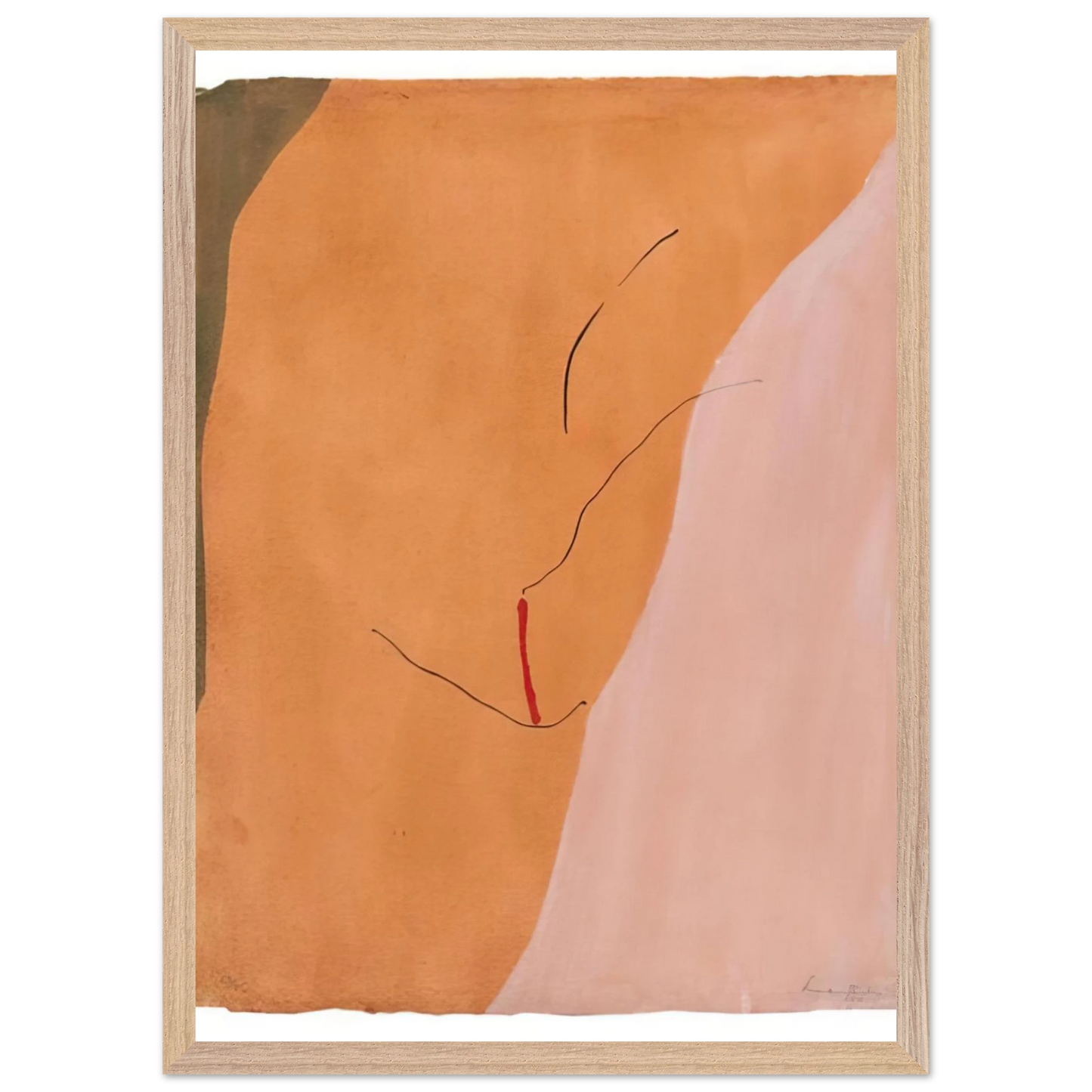 Helen Frankenthaler - Sanguine Mood - 1971 Wall art - A1 (59.4 x 84.1  cm) - Premium Wooden Framed Poster With Fine Art Paper - White frame