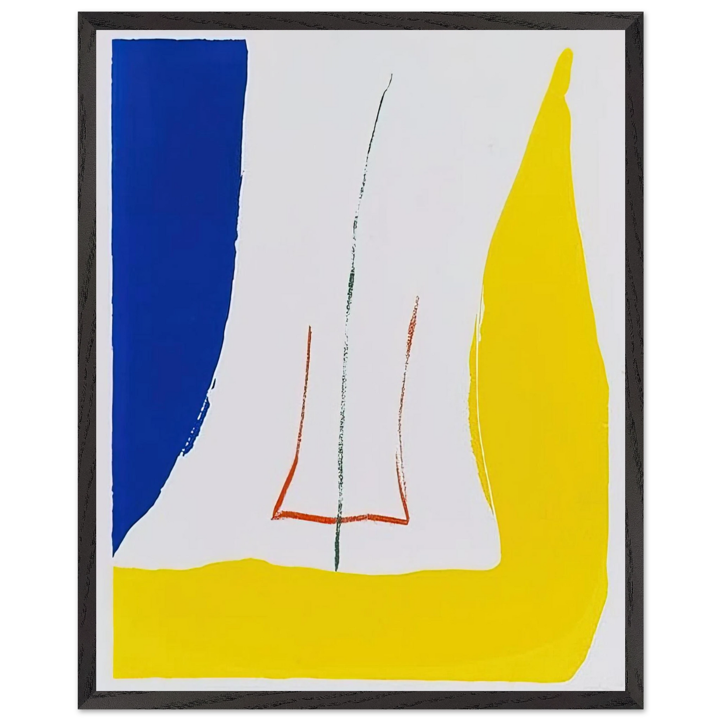 Helen Frankenthaler - Sun Corner - 1968 Wall art - 30x45 cm / 12x18 inches - Premium Wooden Framed Poster With Fine Art Paper - Black frame