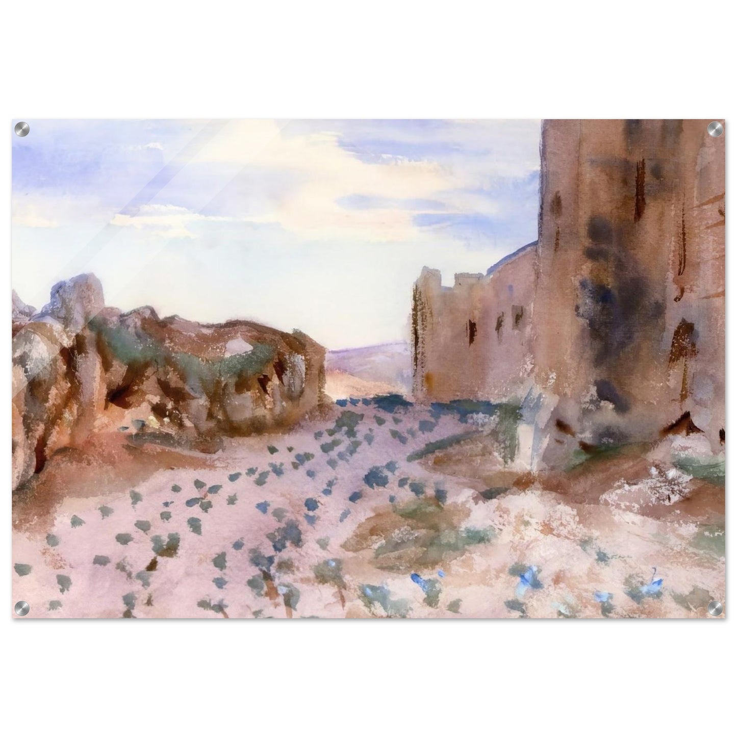 Fortress, Roads and Rocks - John Singer Sargent Acrylic Print - 70x100 cm / 28x40″ inches