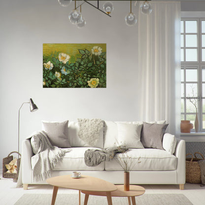 Wild Roses - Vincent van Gogh Brushed Aluminum Print - 70x100 cm / 28x40 inches | Vincent van Gogh Aluminum Print | Vincent van Gogh Prints