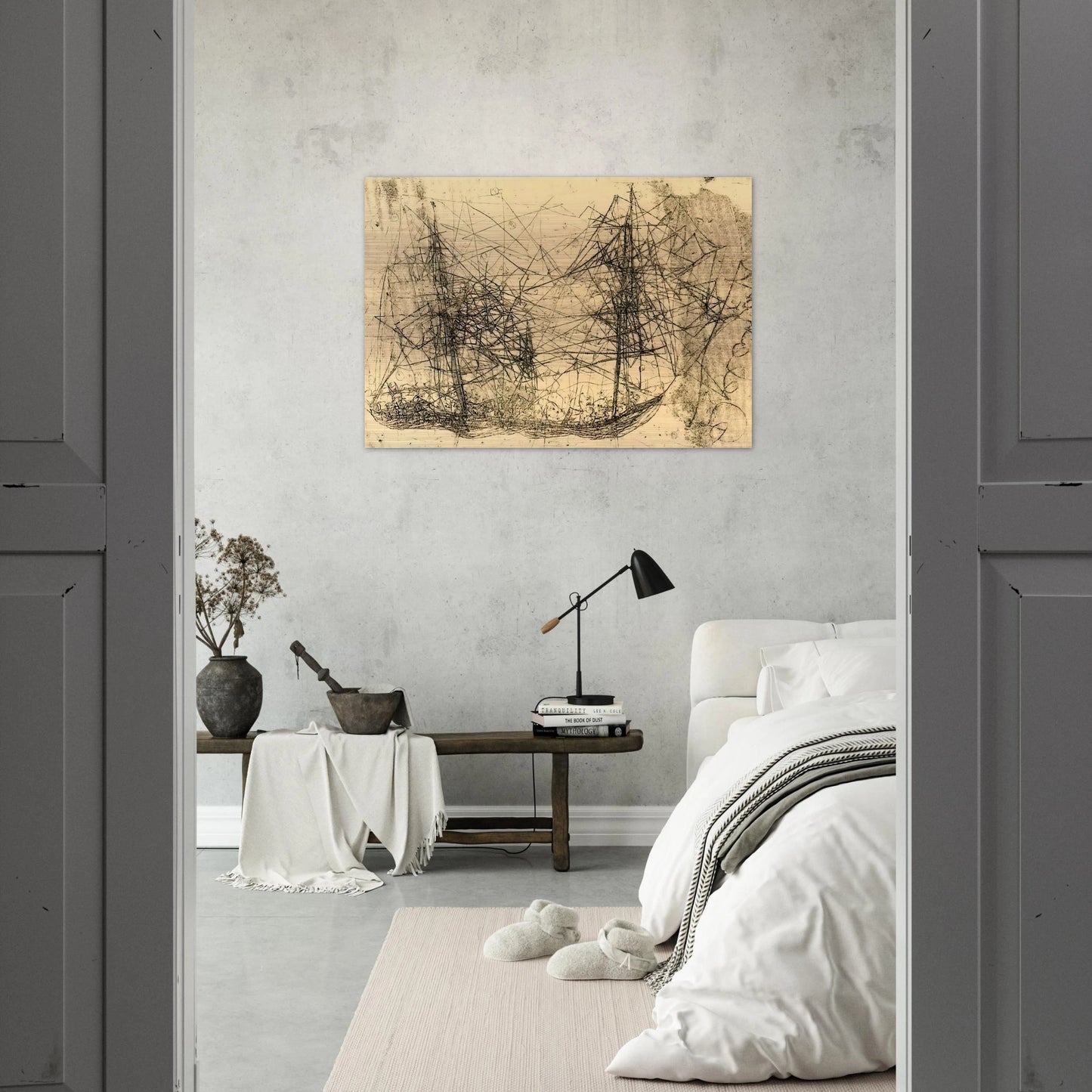 Barco - Art Informel - Wols Brushed Aluminum Print - 70x100 cm / 28x40 inches | Wols Aluminum Print | Wols Prints