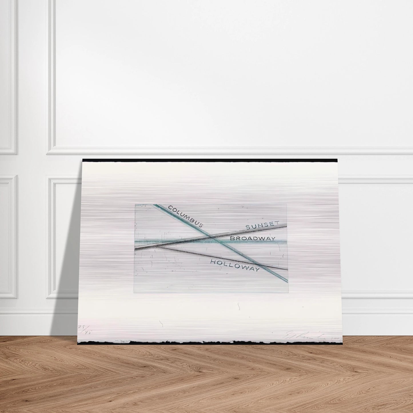 SUNSET FROM LOS FRANCISCO SAN ANGELES PORTFOLIO - Edward Ruscha Brushed Aluminum Print - 70x100 cm / 28x40 inches | Edward Ruscha Aluminum Print | Edward Ruscha Prints