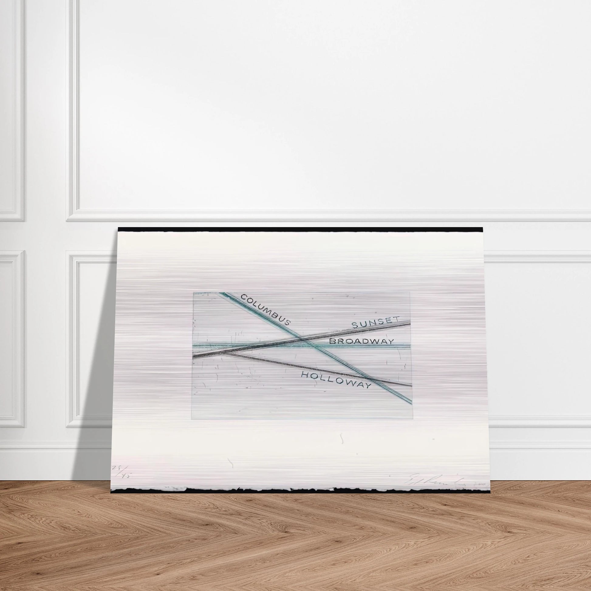 SUNSET FROM LOS FRANCISCO SAN ANGELES PORTFOLIO - Edward Ruscha Brushed Aluminum Print - 70x100 cm / 28x40 inches | Edward Ruscha Aluminum Print | Edward Ruscha Prints