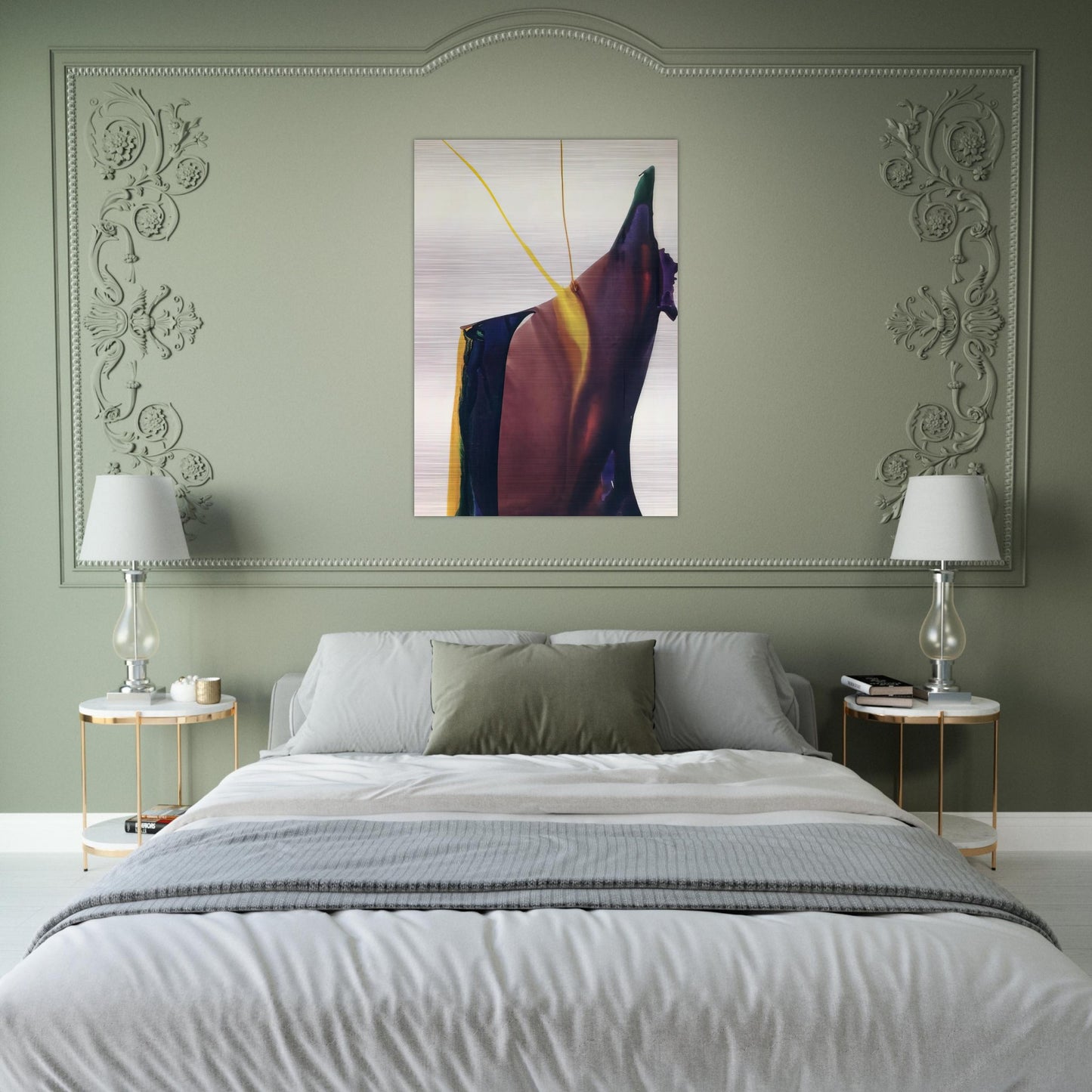 Phenomena Yellow Strike - 1963 - Paul Jenkins Brushed Aluminum Print - 70x100 cm / 28x40 inches | Paul Jenkins Aluminum Print | Paul Jenkins Prints