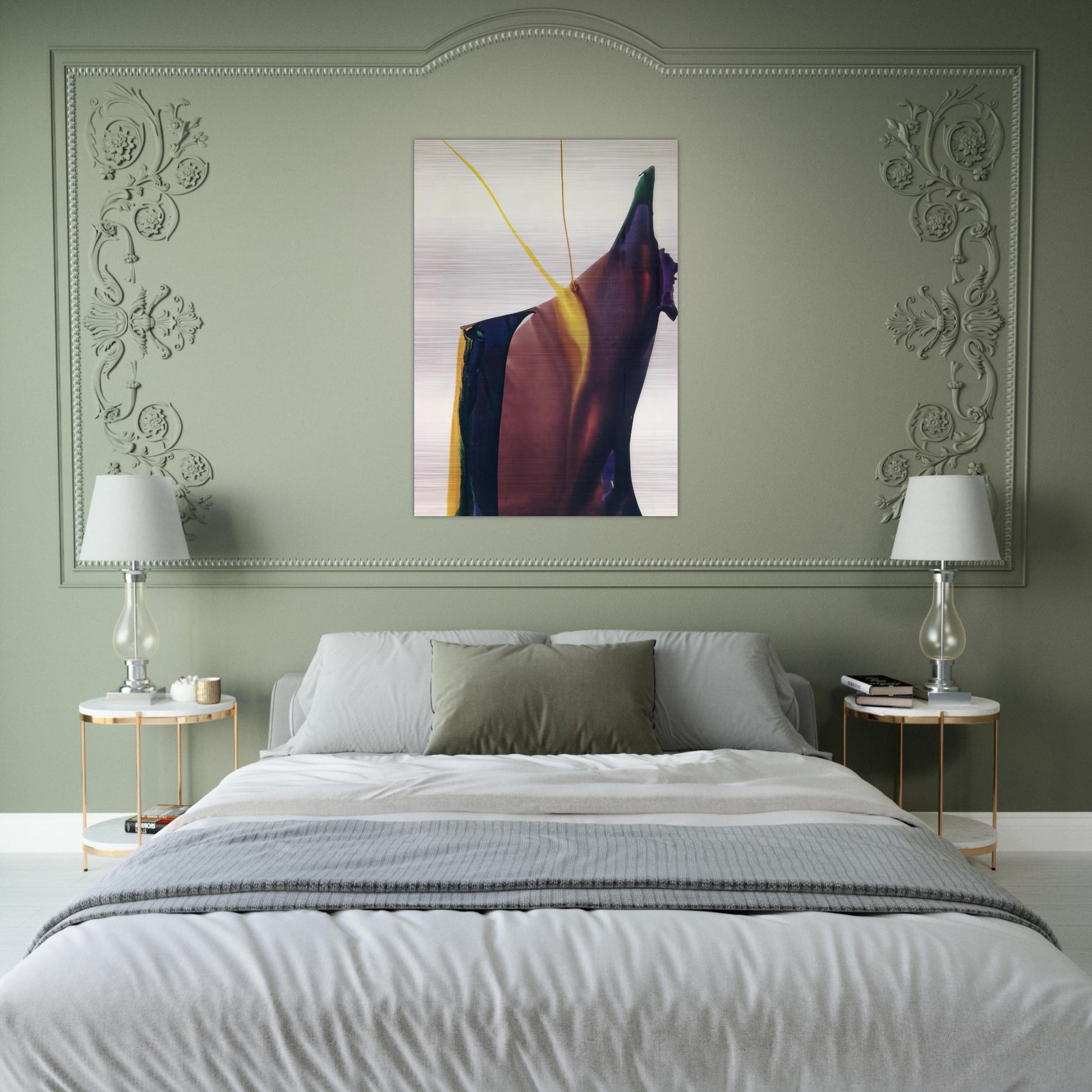 Phenomena Yellow Strike - 1963 - Paul Jenkins Brushed Aluminum Print - 70x100 cm / 28x40 inches | Paul Jenkins Aluminum Print | Paul Jenkins Prints