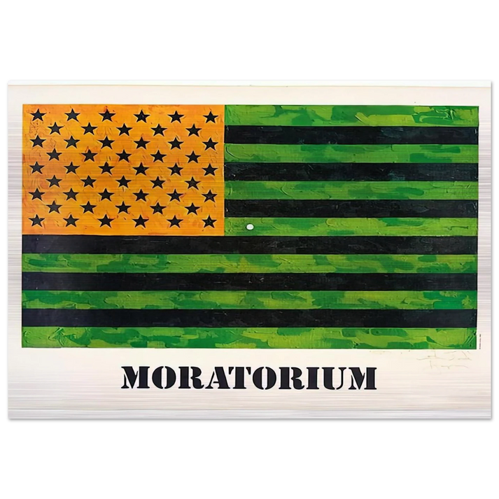 MORATORIUM FLAG - Jasper Johns Brushed Aluminum Print - 70x100 cm / 28x40 inches | Jasper Johns Aluminum Print | Jasper Johns Prints