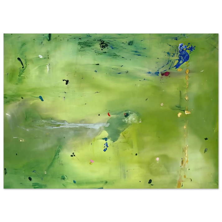 Helen Frankenthaler - A Green Thought in a Green Shade - 1981 Wall art - 20x25 cm / 8x10 Inches - Premium Wooden Framed Poster With Fine Art Paper - White frame