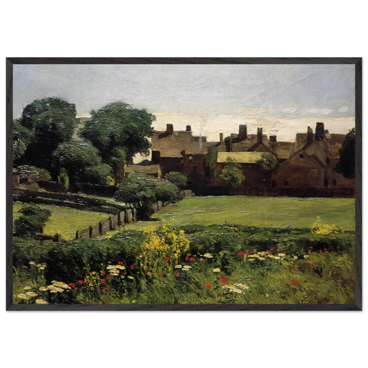 Village Scene - Childe Hassam Framed Art Print – Black Wooden Frame - Default Title - -Framed Art Print