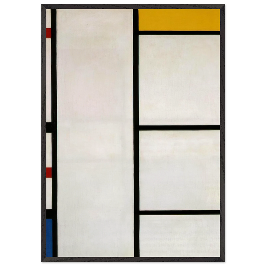 Composition No III Blanc-Jaune - Piet Mondrian 70x100 cm / 28x40 inches Framed Art Print – Black Wooden Frame