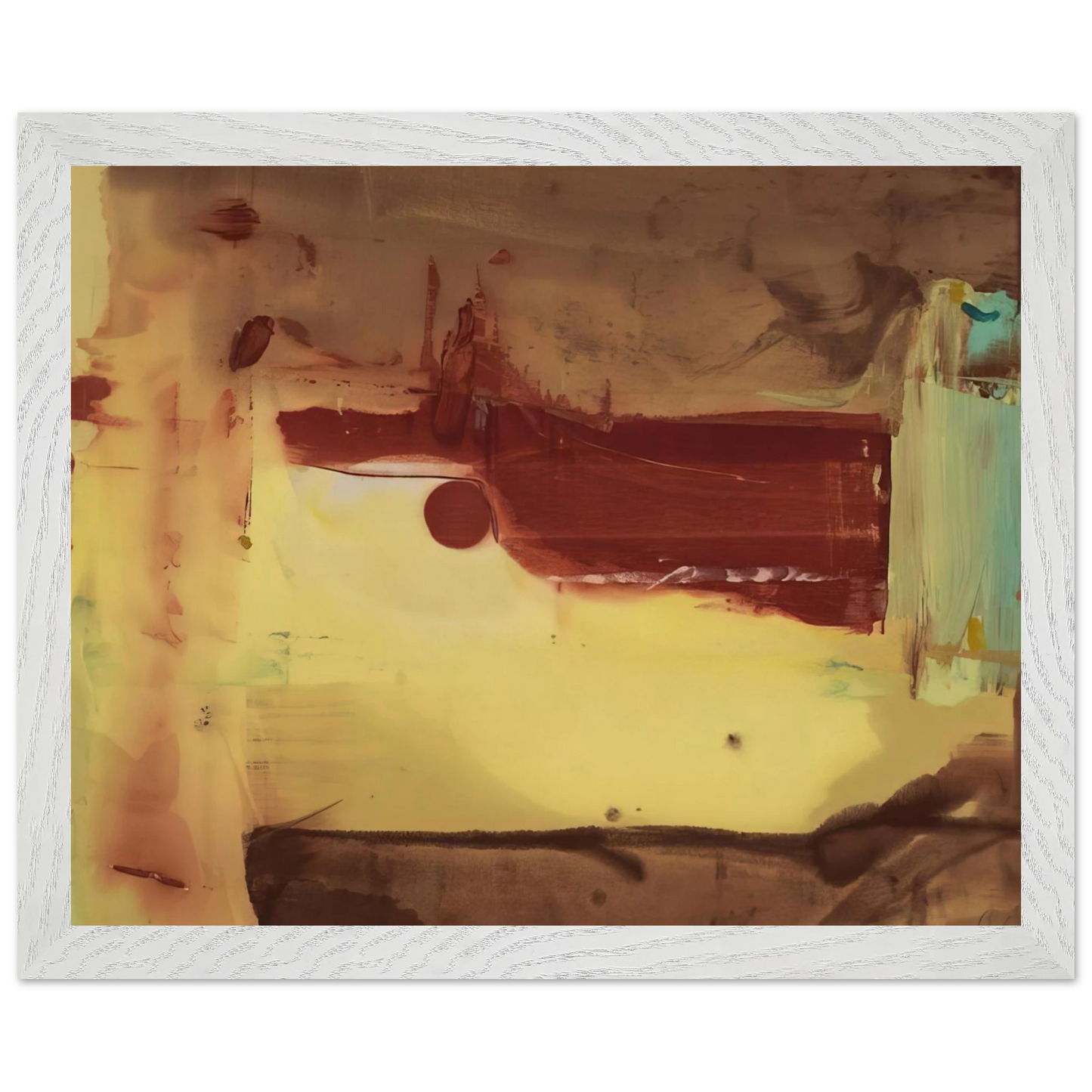 Helen Frankenthaler - Desert Pass - 1976 Wall art - A1 (59.4 x 84.1  cm) - Premium Wooden Framed Poster With Fine Art Paper - White frame