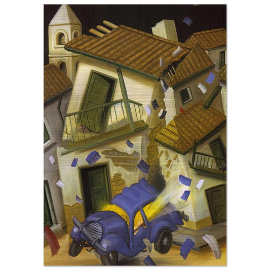 CAR BOMB - Fernando Botero Brushed Aluminum Print - 70x100 cm / 28x40 inches | Fernando Botero Aluminum Print | Fernando Botero Prints