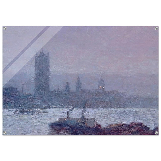 Houses of Parliament, Early Evening - Childe Hassam Acrylic Print - 70x100 cm / 28x40″ inches