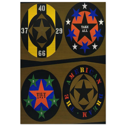 The American Dream, I - Robert Indiana Brushed Aluminum Print - 70x100 cm / 28x40 inches | Robert Indiana Aluminum Print | Robert Indiana Prints