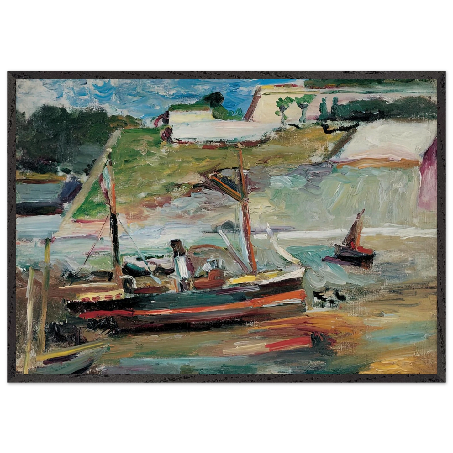 BELLE ILE LE PORT DE PALAIS 1896 - Henri Matisse Framed Art Print – Black Wooden Frame - Default Title - -Framed Art Print